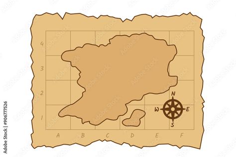 Old pirate treasure map template. Clipart image isolated on white background Stock Vector | Adobe Stock Treasure Map Template, Old Pirate, Pirate Treasure Maps, Map Template, Treasure Map, Pirate Treasure, Treasure Maps, Clipart Images, Photo Illustration