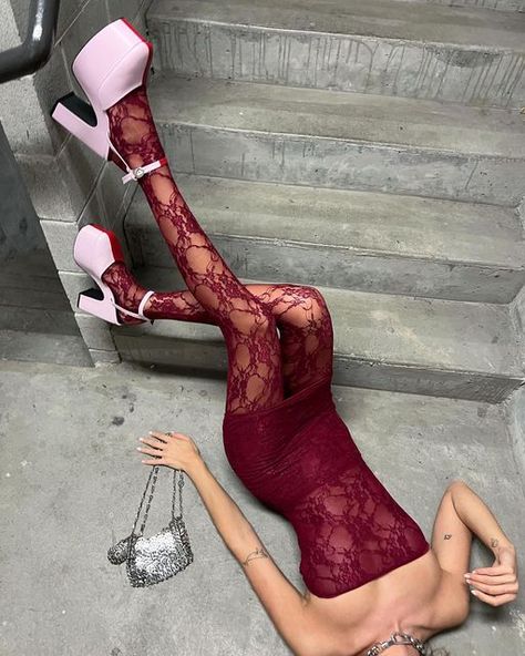 Magda on Instagram: "Falling into 2023 like" Footed Leggings, Dress Leggings, Lace Stockings, Mini Tube Dress, Dress With Stockings, 2 Piece Sets, Silk Stockings, Lace Tights, Lace Wrap