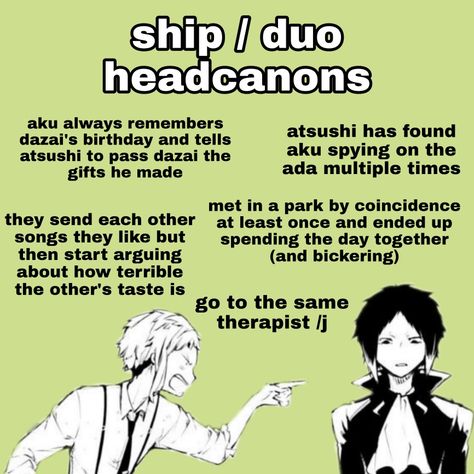 Sskk Headcanons, Shin Soukoku Headcanons, Akutagawa Headcanon, Shin Soukoku Manga, Soukoku Headcanon, Ship Headcanons, Bsd Headcannons, Bsd Headcanons, Bungou Stray Dogs Atsushi