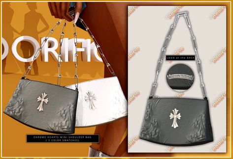 CHROME HEARTS MINI LEATHER SHOULDER BAG Sims 4 Chrome Hearts, Y2k Purse, Sims 4 Game Mods, Sims 4 Body Mods, Tumblr Sims 4, Sims 4 Gameplay, Sims 4 Characters, Sims 4 Toddler, Sims Four