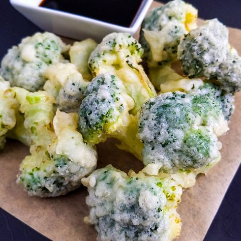 Deep Fried Broccoli Recipe, Battered Broccoli Air Fryer, Broccoli Tempura Air Fryer, Tempura Broccoli Air Fryer, Deep Fried Broccoli, Tempura Veggies Air Fryer, Tempura Broccoli, Sauce For Tempura Vegetables, Broccoli Tempura