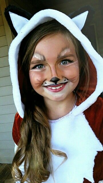 Fox face kids halloween makeup #halloween #fox #kids #children #makeup #face #halloweenmakeup Squirrel Face Makeup, Girls Fox Costume For Kids, Fox Face Paint Halloween, Raccoon Face Makeup, Kids Fox Face Paint, Simple Fox Face Paint, Fox Halloween Makeup For Kids, Fox Make Up Halloween, Squirrel Makeup Halloween