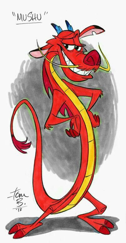 Mushu Disney Deviantart, Disney Sidekicks, Tattoo Disney, Mulan Mushu, Disney Sleeve, Disney Paintings, Disney Tattoo, Drawing Tattoo, Disney Art Drawings