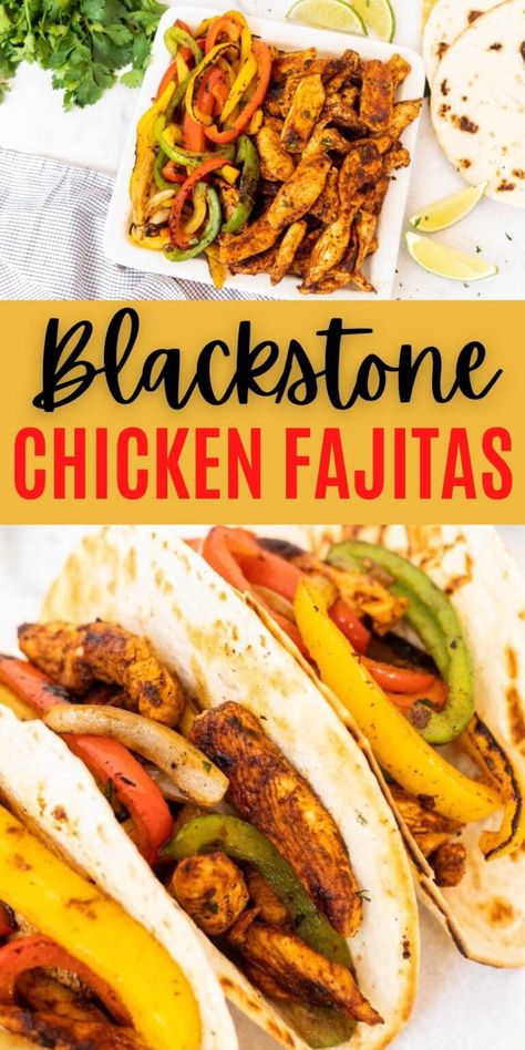 Chicken Fajitas Griddle, Chicken Fajitas On The Blackstone, Blackstone Grill Recipes Dinner Chicken, Blackstone Chicken Fajitas, Blackstone Grill Chicken, Blackstone Chicken Recipes, Blackstone Hibachi, Cowboy Recipes, Blackstone Chicken