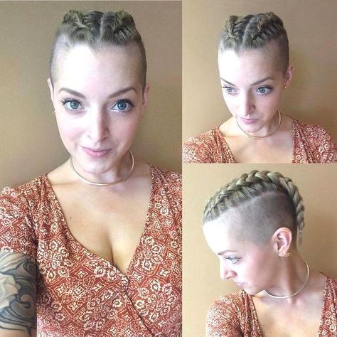 Undercut Braid, Braids With Shaved Sides, Half Shaved Hair, Shaved Side Hairstyles, Short Hair Undercut, Top Hairstyles, Undercut Pixie Haircut, Punk Hair, Undercut Pixie