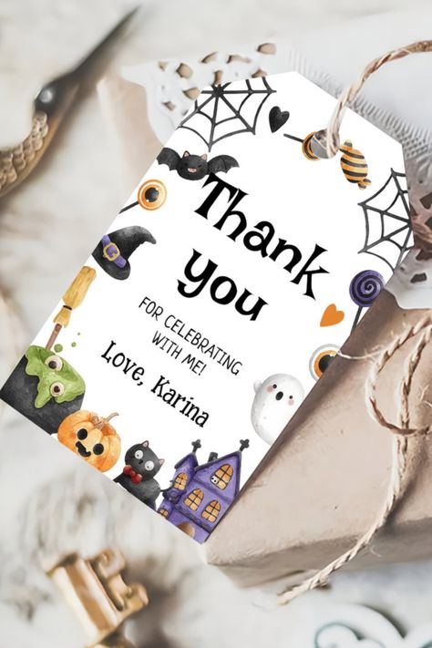 Cute Halloween Party Favor Thank You Gift Tags Ghost Birthday Party, Cute Halloween Party, Ghost Birthday, Printable Thank You Notes, Thank You Printable, Halloween Party Favors, Thank You Tags, Halloween Ghost, Thank You Notes