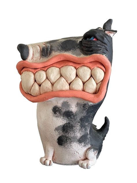 Impressive 1997 Whimsical Oscar Garcia Segui 12 1/4" Dog Sculpture Sculpt Clay Ideas, Cool Clay Sculptures, Multimedia Sculpture, Framed Sculpture, Moose Sculpture, Clay Critters, Home Sculpture, Dog Pottery, Sculpting Ideas