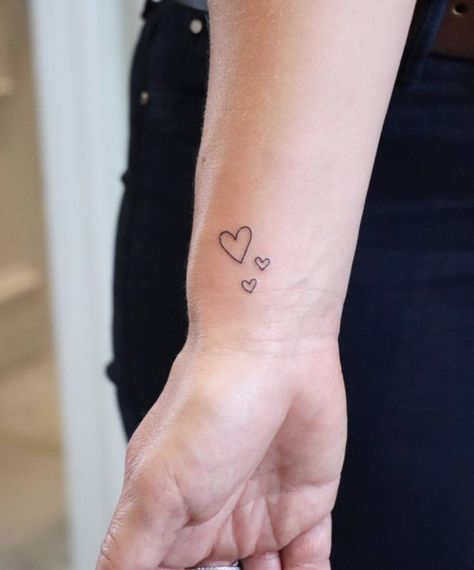 Family Heart Tattoos, Small Heart Tattoo, Tattoo Hearts, Heart Tattoo Wrist, Tiny Heart Tattoos, Small Chest Tattoos, Tiny Wrist Tattoos, Magic Runes, Small Girly Tattoos