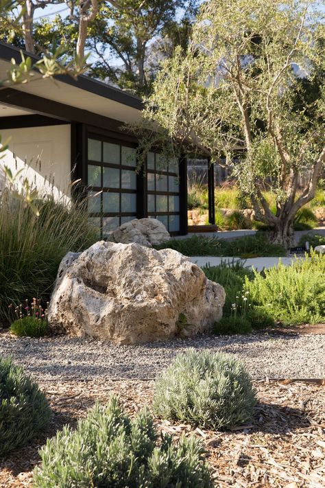 Boulder Garden, Australian Garden Design, Sunset Hill, Low Water Gardening, Landscaping With Boulders, Farmhouse Landscaping, Australian Garden, Gravel Garden, Landscaping With Large Rocks