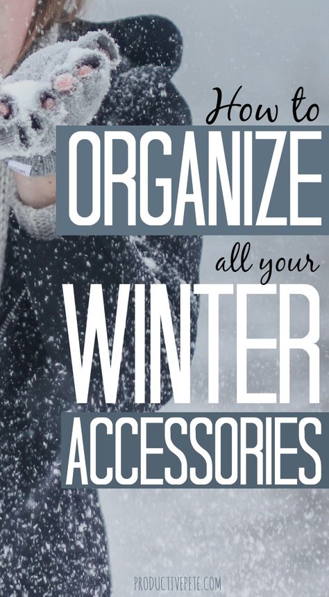 Looking for a way to organize all your winter accessories? All those hats, gloves, scarves and mittens taking over your home? Try this easy home organization tip to take control of the mess! #homeorganization #winter #organization Organize Gloves Hats Scarves, How To Organize Winter Hats And Gloves, Winter Scarf Storage, Winter Hat And Glove Storage Ideas, Winter Accessories Storage, Winter Gear Storage, Winter Gear Organization, Organize Hats, Organizing House