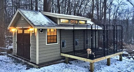 25 Best Outdoor Dog Kennel Ideas | Page 5 of 7 | The Paws Dog Kennel Ideas, Kennel Ideas Outdoor, Cheap Dog Kennels, Custom Dog Kennel, Dog Kennel Designs, Kennel Ideas, Dog Pens, Cold Weather Dogs, Dog Kennel Cover