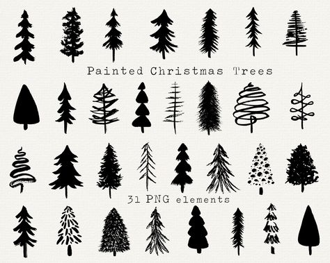 Painted Christmas Trees, Christmas Tree Simple, Abstract Christmas Tree, Christmas Tree Silhouette, Tree Outline, Abstract Christmas, Christmas Tree Png, Minimalist Christmas Tree, Tinta China