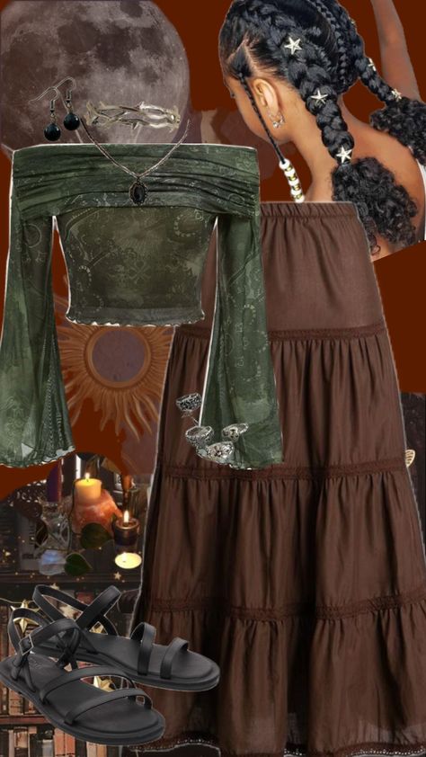 #whimsigothaesthetic #whimsigothic #whimsigoth #whimsical #witchyfashion #witchyoutfit #whimsigothoutfit #witchy #bohoaesthetic #bohofashion #spookyaesthetic #whimsigothcore #y2k #90sfashion Witchy Outfits, 70s Inspired Fashion, Earthy Outfits, Witchy Fashion, Hippie Outfits, Cute Simple Outfits, Retro Outfits, Alternative Fashion, Simple Outfits