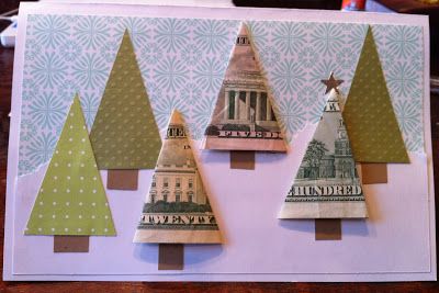 money tree card- fun way to give money for the holidays Gift Cards Money, Creative Money Gifts, Christmas Money, Money Origami, Money Tree, Money Trees, Money Cards, Tree Cards, Noel Christmas