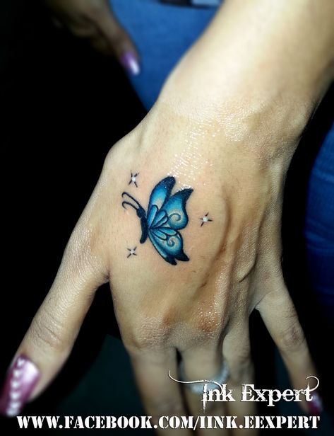 Rip Tattoos For Mom, Tiny Butterfly Tattoo, Paint Tattoo, Hook Tattoos, Butterfly Hand Tattoo, Cute Henna Tattoos, Unique Butterfly Tattoos, Girl Back Tattoos, Cool Wrist Tattoos