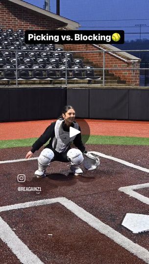 25K views · 656 reactions | 🚨GREAT ADVICE FOR CATCHERS 💪🔥  #picking vs #blocking   follow @reagainz1 on instagram for more tips | By Softball TonightFacebook Catcher Drills, Softball Catcher Drills, Softball Drills, Softball Catcher, Baseball Softball, Drills, Softball, At Home, Baseball