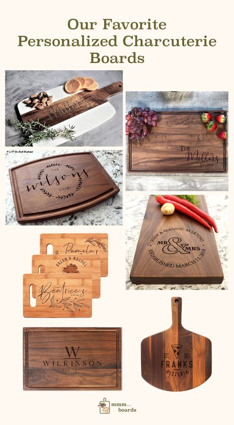 Personalized charcuterie board Personalized Cheese Board Cricut, Charcuterie Board Customized, Charcuterie Board Stencil Ideas, Charcuterie Board Carving Ideas, Personalized Cheese Board Gift Ideas, Last Name Charcuterie Board, Charcuterie Board With Words, Etched Charcuterie Board, Charcuterie Board Laser Ideas