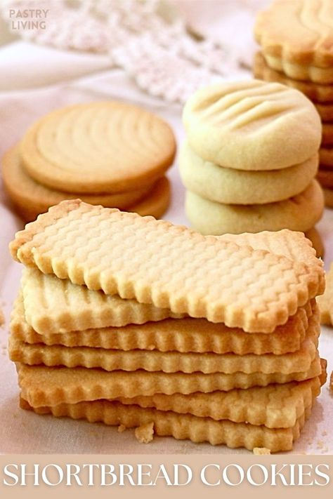 Try this recipe if you are looking for the best shortbread cookies - It is perfectly buttery, very lightly crispy, and not overly sweet. Chewy Oatmeal Cookies Recipe, Best Shortbread Cookie Recipe, Best Shortbread, Shortbread Recipe Easy, Halaal Recipes, Best Shortbread Cookies, Basic Cookies, Oatmeal Cookies Chewy, Eggless Baking