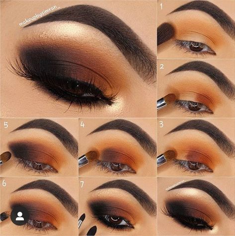 Morphe Eyeshadow Looks Step By Step, Eyeshadow Combos For Brown Eyes, Brown Make Up Looks, Thanksgiving Makeup Ideas Simple, Fall Eyeshadow Looks Step By Step, October Makeup Looks, Makeup Ideas Orange, Carli Bybel Makeup, Pumpkin Makeup