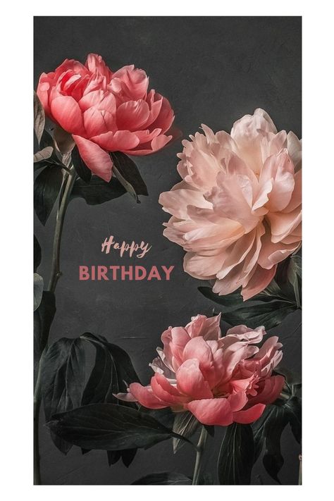 A beautiful postcard with peonies Happy Birthday Peonies, Pan Pastel, Cute Birthday Card, Birthday Pins, Glad Tidings, Cute Birthday Cards, Birthday Posts, Cute Birthday, White Peonies