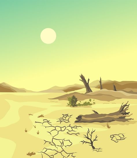 Desertification Drawing, Soil Erosion Poster, Environmental Problems, Soil Erosion, Environmental Problem, Money Life Hacks, Pollution, Premium Vector, Graphic Resources