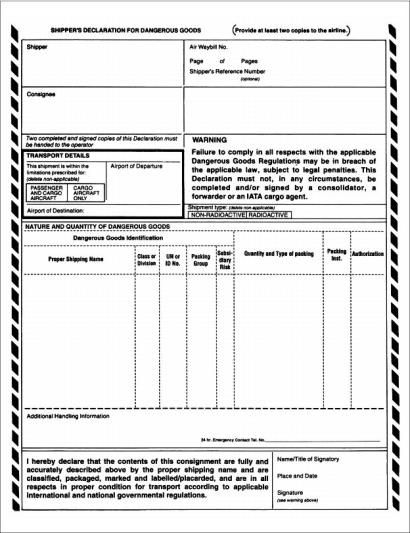 Exhibit 326, Shipper's Declaration for Dangerous Goods (Sample Form) Dangerous Goods, Sheet Music, Quick Saves