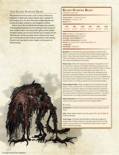 Blood-Starved Beast Cr 7, Dnd Stats, Dungeons And Dragons 5e, Dnd 5e Homebrew, Dnd Dragons, D D Monsters, Dnd Monsters, D&d Dungeons And Dragons, Dungeons And Dragons Homebrew