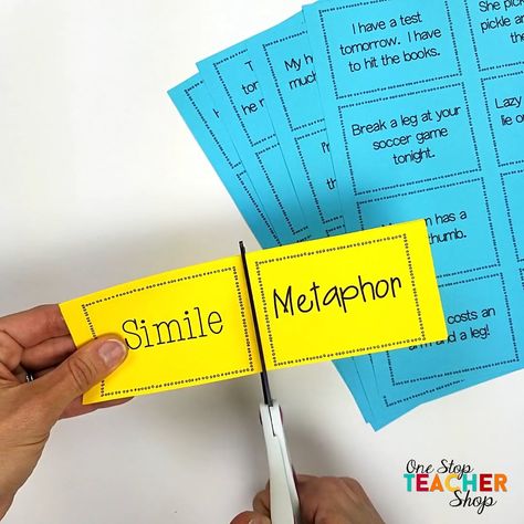 Activities for Figurative Language Figurative Language Scavenger Hunt, Simile And Metaphore Activities, Similes And Metaphors Activities, Metaphors Activities, Figurative Language Project, Metaphor Activities, Figurative Language Activities, Third Grade Ela, Language Arts Activities