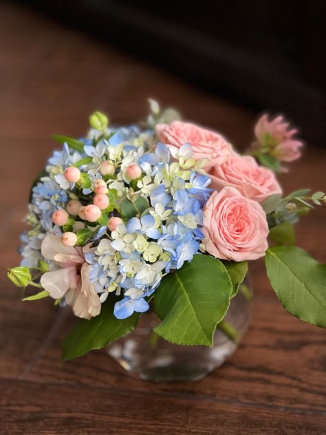 Blue Hydrangea Pink Roses, Pink Blue And White Flower Arrangements, Peonies And Hydrangeas Centerpieces, Blue Hydrangea And Pink Rose Bouquet, White Hydrangea With Pink Roses Centerpiece, Peony And Hydrangea Arrangement, Blue And Pink Flower Arrangements, Pink And Blue Centerpieces, Hydrangea Baby Shower Ideas