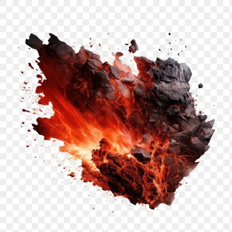 Flaming Volcano, Fire Png, Splash Png, Fire Rocks, Lava Rock, Volcano, Geology, Free Images, Color Splash