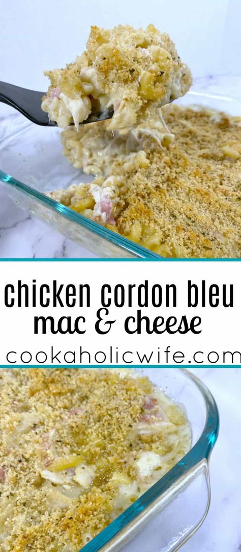 Chicken Cordon Bleu Mac And Cheese, Chicken Cordon Bleu Stuffed Shells, Chicken Cordon Bleu Casserole With Rice, Chicken Cordon Bleu Sauce, Cordon Blu, Chicken And Macaroni, Cordon Bleu Chicken, Ham Mac And Cheese, Chicken Cordon Bleu Pasta