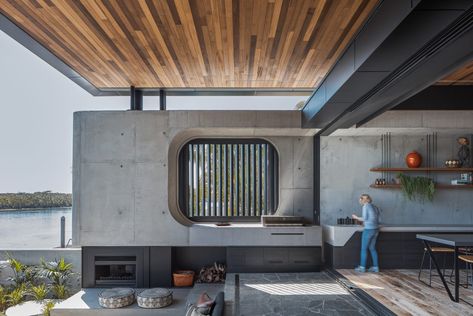 The Cove House - Justin Humphrey Architect Cove House, Timber Battens, Australian Architecture, Architecture Awards, Have Inspiration, Ground Floor Plan, Minimalism Interior, Hus Inspiration, Australian Homes