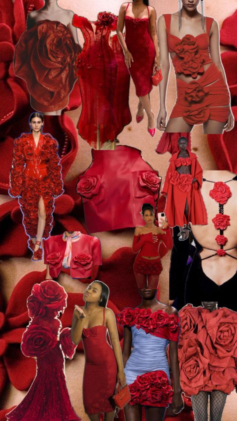 #red #redroses #redfashion  #redskirt #redjacket #reddress #flowers #floralfashion #valentinesday  #valentinesdayoutfit  #festive  #dateoutfits  #datenight  #couture  #roses Mood Board Fashion Inspiration, Painting Flowers Tutorial, Hand Painted Fabric, Drape Sleeves, Fabric Roses, Fashion Mood Board, Fashion Portfolio, Mood Board Fashion, Fashion Sewing Pattern