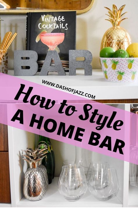 Mid Century Decor Diy, Bar Cabinet Decor, Diy Bar Cabinet, Ikea Bar Cart, Ikea Bar, Ikea Built In, Ikea Desk Hack, Ikea Kallax Hack, Home Bar Cabinet