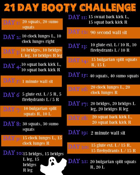 October Workout Challenge, Holiday Exercise, 20 Day Challenge, Month Workout Challenge, October Challenge, Workout Challenges, Bedtime Yoga, Fitness Challenges, Month Workout