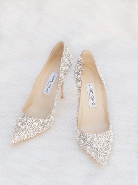 Jimmy Choo low heel beaded wedding shoes #wedding #weddings #weddingideas #weddingheels #heels weddingshoes #himisspuff Kasut Pengantin, Jimmy Choo Wedding Shoes, Wedding Shoes Boots, Shoes Skechers, Wedding Shoes Comfortable, Jimmy Choo Heels, Shoe Inspiration, Wedding Heels, Bride Shoes