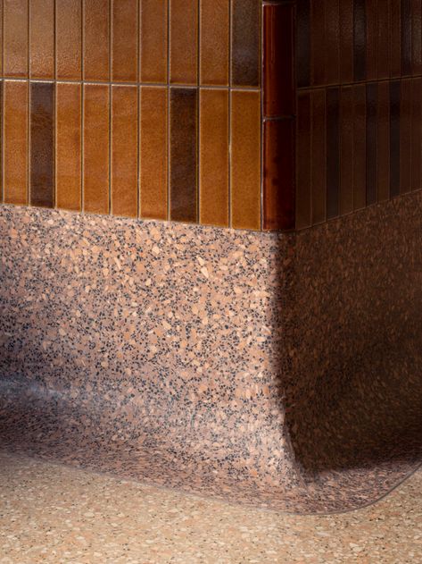 The Woollahra Hotel by Richards Stanisich - Issue 09 Feature - The Local Project - The Local Project Richards Stanisich, Terrazzo Floor Bathroom, Pink Terrazzo Floor, Art Deco Design Interior, Terrazo Flooring, Brown Terrazzo, Terazzo Floor, Terrazzo Art, Pub Interior Design