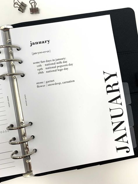 Monthly Planner Inserts - Printed, Undated, A5 - Blank, Monday, or Sunday Start freegoalplannerprintables #plannercommunity Quote Of The Month, Ring Planners, Monthly Quotes, Monthly Overview, Notes Page, Monthly Goals, Organize Your Life, Good Notes, Planner Inserts