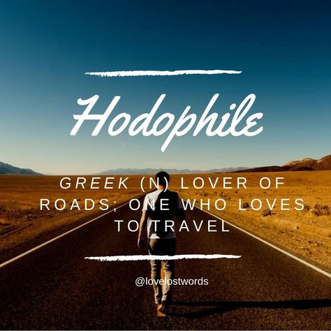 A hodophile is a lover of roads; more simply, one who loves to travel. ⠀⠀⠀⠀⠀⠀⠀⠀⠀ ⠀⠀⠀⠀⠀⠀⠀⠀⠀ The beauty of roads is that they all lead somewhere - whether a destination unknown or more familiar lands, you’re guaranteed to be transported somewhere different. Are you a hodophile? 🛣️⠀⠀⠀⠀⠀⠀⠀⠀⠀ ⠀⠀⠀⠀⠀⠀⠀⠀⠀ #hodophile #travel #wanderlust #instatravel #roadtrip #lovelostwords #writersofinstagram #amwriting #logophile #writersofig #writersblock #wordstoliveby #writer #wordart #author Destination Unknown, Travel Wanderlust, Writers Block, Reality Quotes, Word Art, Insta Travel, Make Me Smile, Vocabulary, The Beauty