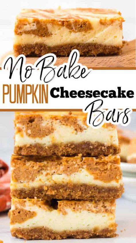 Pumpkin Cheesecake Bars, Pumpkin Cheesecake Recipes, Fall Baking Recipes, Cheesecake Bar Recipes, Pumpkin Recipes Dessert, Spooky Treats, Fall Dessert Recipes, Thanksgiving Desserts, Cheesecake Bars