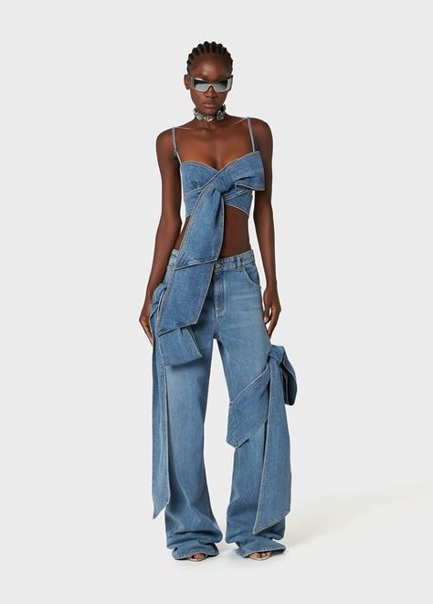 Women's Clothing | Fashion Collection Blumarine Denim Fashion Outfits, Summer Work Dresses, Y2k Spring, B Monogram, Moda Denim, Crop Top Women, Looks Country, Summer Denim, Crop Top And Shorts