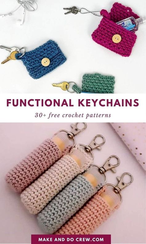 Looking for quick and easy crochet projects? Discover a collection of free crochet keychain patterns curated by Make and Do Crew. From adorable mini crochet animals to stylish bag charms and airpods cases, these keychains make great first day of school gifts for teachers or students. Try making crochet a lanyard, purse charm, or a DIY luggage tag. Visit our blog, get creative with your scrap yarn stash, and enjoy these small and fast crochet patterns. - Amigurumi Crochet Patterns Free Crochet Keychain, Crochet Keychain Patterns, Crochet Teacher Gifts, Small Crochet Gifts, Keychain Patterns, Crochet Keychains, Fast Crochet, Diy Luggage, Crochet Case