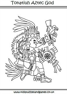 Aztec Temple, Aztec Mask, Sun Coloring Pages, Candy Coloring Pages, Bratz Coloring, Art Coloring Pages, Aztec Sun, Aztec Empire, Kids Puzzles