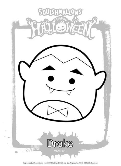 Squishmallows Drake the Vampire Coloring Page Halloween Squishmallows Drawing, Squishmallows Drawing, Squishmallows Coloring Pages, Squishmallow Coloring Pages, Image Halloween, Felt Animal Patterns, King Boo, Drawing Toys, Coloring Pages Free Printable