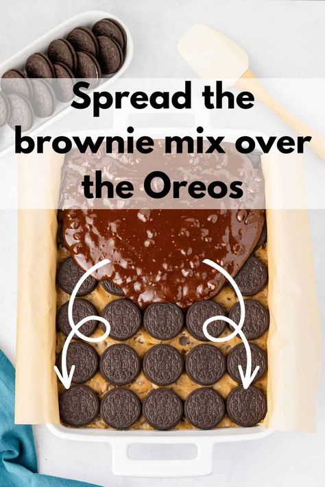 Brownies With Cookies Inside, Halloween Oreo Cookie Brownies, Brownies With Oreos And Cookie Dough, Cookie Brownie Oreo Recipe, Cookie Jar Brownies, Brownie Cookie Dough Bars, Oreo Cookie Brownie Recipe, Brownie Oreo Cookie Dough, Brownies With Oreos Inside