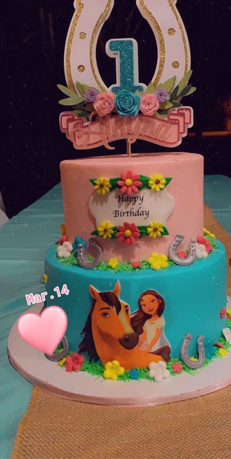 Spirit Cake Ideas, Spirit Cakes Horse, Spirit Riding Free Birthday Cake, Spirit Birthday Cake, Spirit And Lucky, Spirit Cake, Lucky Cake, Horse Theme Birthday Party, Spirit Birthday