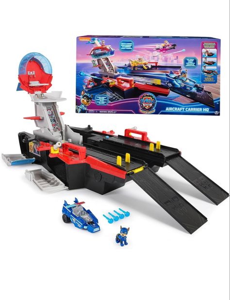 Amazon.com: Paw Patrol: The Mighty Movie, Aircraft Carrier HQ, with Chase Action Figure and Mighty Pups Cruiser, Kids Toys for Boys & Girls 3+ : Toys & Games Paw Patrol Toys For Boys, Toys For Boys 3-5, Paw Patrol The Mighty Movie, Miraculous Ladybug Toys, Superhero Toys, Paw Patrol Toys, Kids Toys For Boys, Paw Patrol Pups