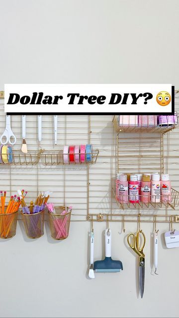 Diy Craft Organizer, Craft Wall Organizer, Craft Storage Ideas For Small Spaces, Wall Organizer Diy, Wall Storage Diy, Dollar Tree Storage, Dollar Tree Diy Organization, Craft Organization Diy, Dollar Tree Organization