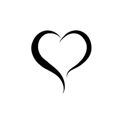 Two Lines Heart Vinyl Wall Art (Black) 2 Heart Tattoo, Line Heart Tattoo, Hart Heart, 3 Hearts Tattoo, Herz Tattoo Klein, Heart Line Art, Heart Outline Tattoo, Tattoo Line Art, Heart Tattoo Design