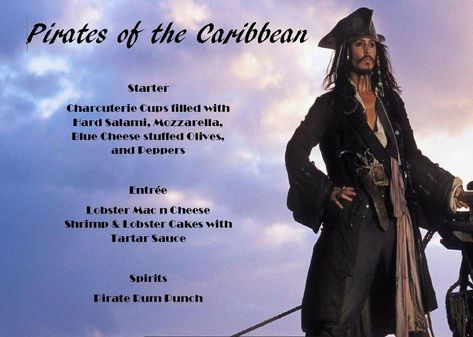 Pirates Of The Caribbean Dinner Ideas, Pirates Of The Caribbean Dinner And A Movie, Pirates Of The Caribbean Movie Night, Pirates Of The Caribbean Food, Pirate Rum Punch, Pirates Of The Caribbean Dinner, Pirate Themed Food, Lobster Bites, Movie Foods